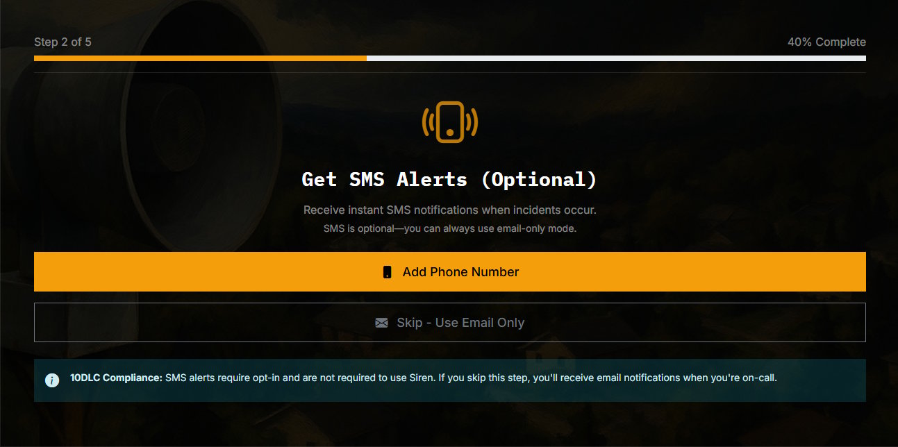 Onboarding Step 1: SMS opt-in choice